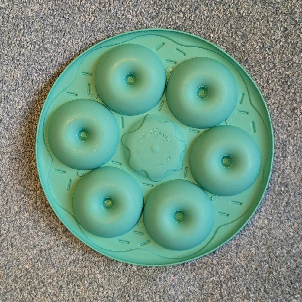 Nordic Ware Teal Microwave 6 Cavity Mini Donut Bites Bakeware Pan